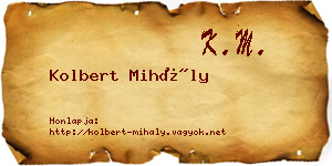 Kolbert Mihály névjegykártya
