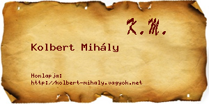 Kolbert Mihály névjegykártya