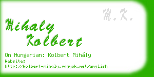 mihaly kolbert business card